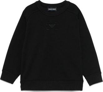 Armani Kids Sweatshirts, male, Blue, 10 Y, Embroidered Eagle Sweatshirt