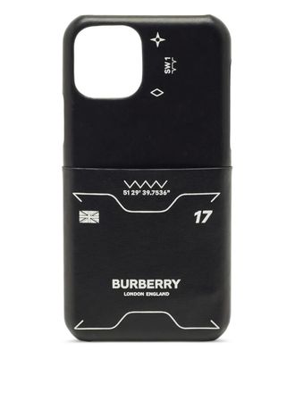 Burberry leather print iPhone 11 Pro case - Black