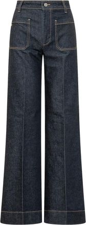 Victoria Beckham Blue Straight High Rise Jeans