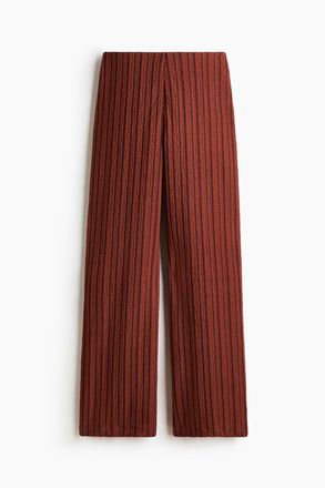 H&M Weite gecrinkelte Hose - Dunkelorange