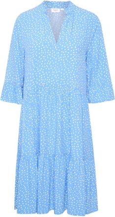 Saint Tropez Wijdvallende jurk met ruchedetails - Dames - Korte kleedjes - Blauw - XS - Kleedjes