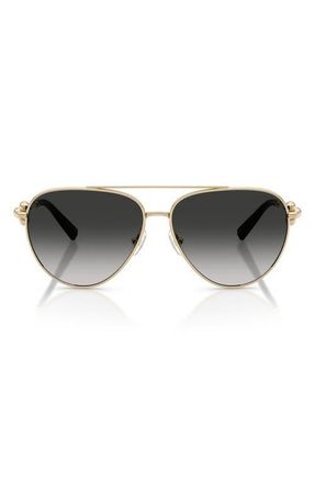 Tiffany & Co. 59mm Gradient Pilot Sunglasses in Pale Gold/Grey Gradient at Nordstrom