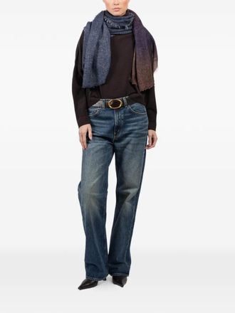 Faliero Sarti Pablys frayed scarf - Blue