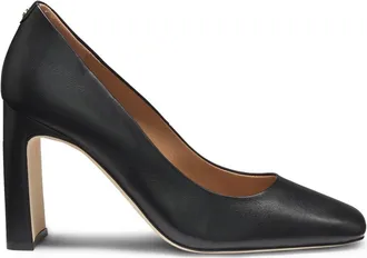 HUGO BOSS Womens Luara Pump90 Block Heel High Pumps in Black - Size UK 3
