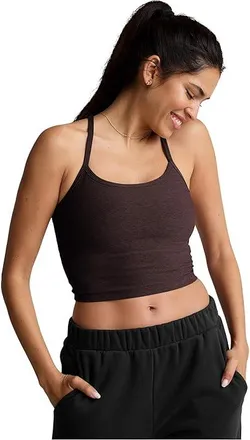 Beyond Yoga Spacedye Slim Racerback Cropped Tank Top Womens Clothing Dark Chocolate Heather : 2XL, Polyester/Spandex