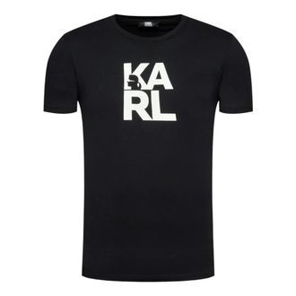 Karl Lagerfeld T-Shirts, male, Black, Size: M T-shirt Cotone