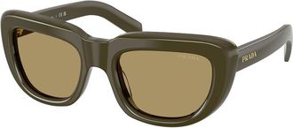 Prada PR D07S 26J70G Womens Sunglasses Green Size 53