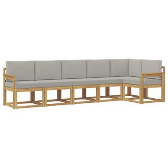 vidaXL Conjunto De Sof&aacute;s De Exterior 6 Pcs Blanco Y Gris Claro Vidaxl