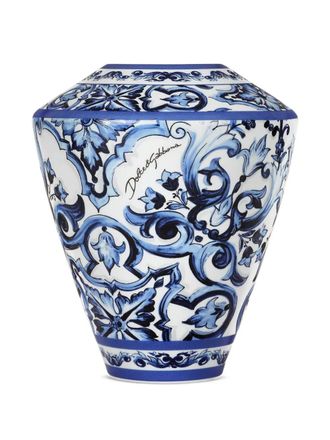 Dolce & Gabbana small amphora Maiolica vase (20.5cm) - unisex - Porcelain - One Size - Blue