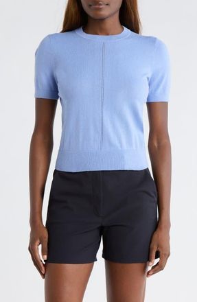 G/Fore Cooling Cotton Blend Short Sleeve Crewneck Golf Sweater in Willow at Nordstrom, Size X-Small
