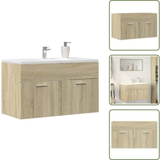 vidaXL Armadio da bagno - vidaXL Mobile Lavabo Bagno Rovere Sonoma 90x38,5x46 cm Multistrato - Armadietto per bagno
