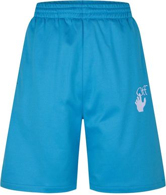 Off-white Mens Off White Off Skte Shorts in Cyan Blue - Size X-Small