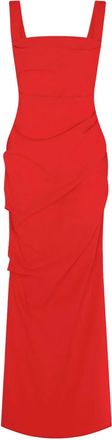 Paris Georgia Gedrapeerde maxi-jurk met vierkante hals - Rood