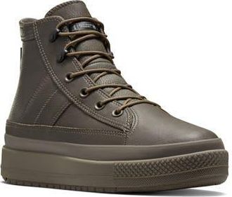 Converse Chuck Taylor All Star Equip Waterproof Leather Boot in Truffle/Truffle/Black at Nordstrom Rack, Size 11.5 Womens / 10 Mens