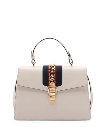Gucci 2016-2025 Medium Leather Sylvie Top Handle Bag satchel - White