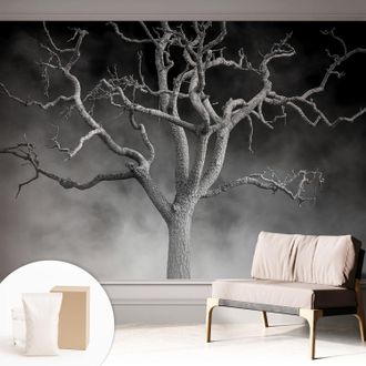 Tulup Carta Da Parati Non Tessuto - Con Colla Inclusa Per Camera Da Letto - Facile Da Applica - Motivo Decorativo Albero Nebbioso 312x219 Cm