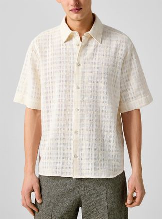 Won Hundred Mens Adriel textured checks shirt