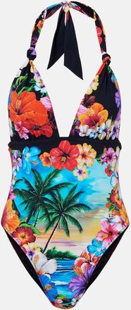 Dolce & Gabbana Floral halterneck swimsuit