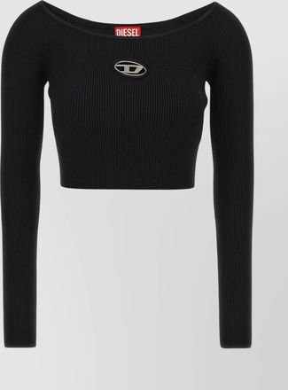 Diesel ribbed long-sleeve crop top