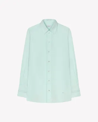 Serena Bute Cotton Oversized Shirt - Frosted Teal