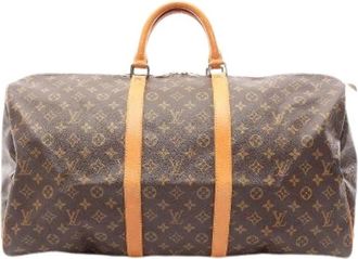 Louis Vuitton Pre-owned Keepall 55 Monogram Boston Bag - unisex - Vintage Weekendtas - Bruin - ONE Size - Leer - Vintage