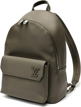 Louis Vuitton Khaki Leather Backpack (Pre-Owned)