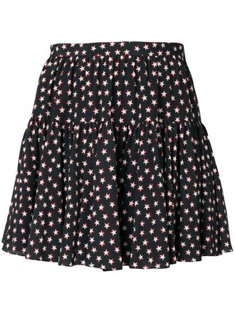 Saint Laurent Mini rok met sterdessin - Zwart