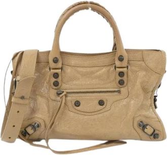 Balenciaga Pre-owned Le City Small Lambskin Bag - Dames - Vintage Handtas - Beige - ONE Size - Leer - Vintage