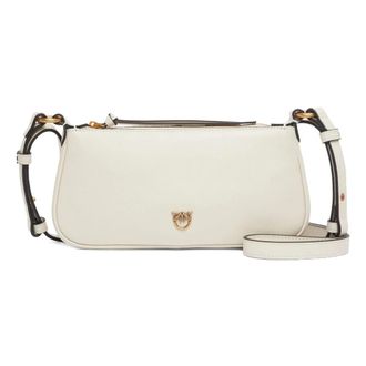 Pinko Zijden Half Moon Baguette Handtas - Dames - Schoudertassen - Wit - ONE Size - Tassen