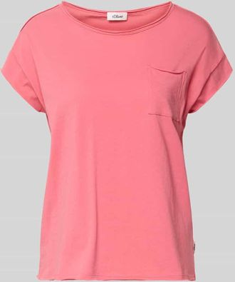 s.Oliver Red Label Regular Fit T-Shirt aus reiner Baumwolle in Pink, Gr&ouml;&szlig;e 34