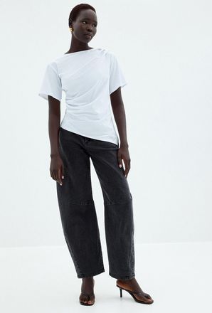 Yoga Jeans by Second Womens Megan dark-grey jean Fit: balloon leg, mid-rise style