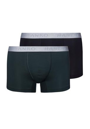 Hanro Cotton Essentials 2-Pack Cotton Boxer Briefs in Laurel/black at Nordstrom, Size Small