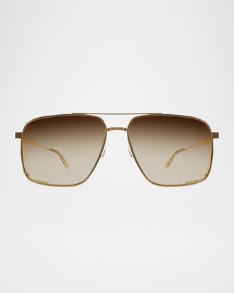 Barton Perreira x 007 Men & apos;s Scaramanga Titanium Aviator Sunglasses