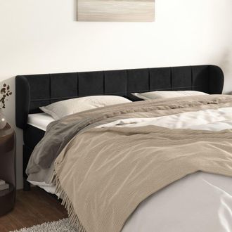 vidaXL Cabecero De Terciopelo Negro 163x23x78/88 Cm Vidaxl