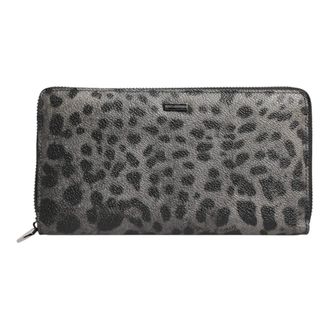 Dolce & Gabbana Luipaard Leren Ritsportemonnee - unisex - Portefeuilles - Grijs - ONE Size - Accessoires