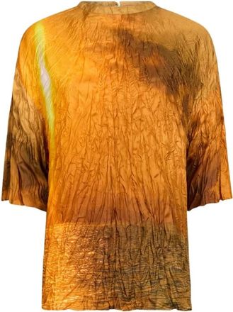 Roberto Cavalli Zonsondergang Print T-shirt - Dames - Blouses - Oranje - M - Overhemden