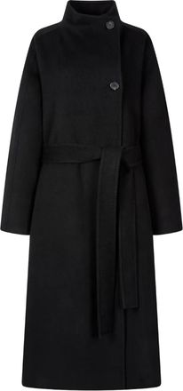 TOMBOY Jas met hoge hals en ceintuur - Zwart