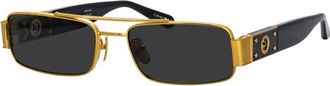 Linda Farrow Lfl 1470 C1 SUN Zonnebrillen - Dames - Zonnebrillen - Geel - 57 MM - Accessoires