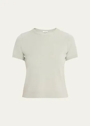 Vince Cashmere-Blend Short-Sleeve Crewneck Sweater