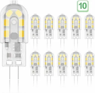 OEM Lampadina Led G4 Da 2w, Equivalente A Una Lampadina Alogena Da 20w, Luce Bianca Calda 3000k, 200 Lm, 12x Smd, 12v Ac/dc - Confezione Da 10 [classe Ene