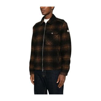 Moncler Shirts - male - Moncler - Light Jackets - Brown - S - Jackets