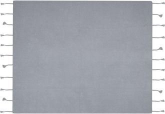 Beliani Beliani - Manta De Algod&oacute;n Gris Claro 125 X 150 Cm Para Cama Sof&aacute; Sill&oacute;n Estilo Boho Nazilli