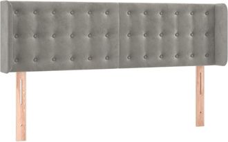 vidaXL Cabecero Con Led De Terciopelo Gris Claro 147x16x78/88 Cm Vidaxl