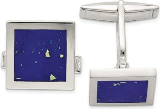 Diamond2Deal Sterling Silver Lapis Cuff Links