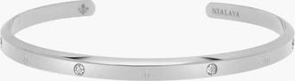 Nialaya Fleur de Lis Cuff Bracelet in Silver at Nordstrom, Size X-Large