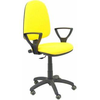 Piqueras y Crespo Silla A&yacute;na Bali Amarillo Brazos Fijos Ruedas De Parqu&eacute;