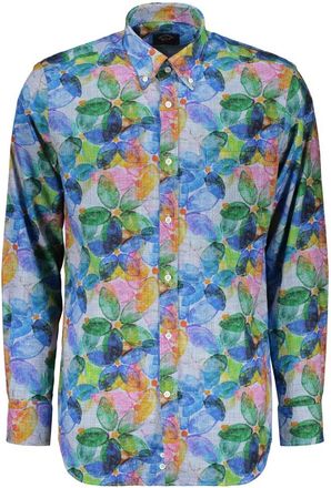 Paul & Shark Long sleeve cotton shirt - male - Paul & Shark - Casual Shirts - Multicolor - 4XL - Shirts