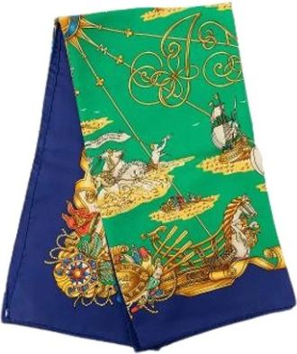 Herm&egrave;s Pre-owned Voiles de Lumiere Sjaal - Dames - Vintage Accessoires - Groen - ONE Size - Vintage