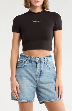 Palm Angels Logo Crop Graphic T-Shirt in Black White at Nordstrom Rack, Size Xx-Small