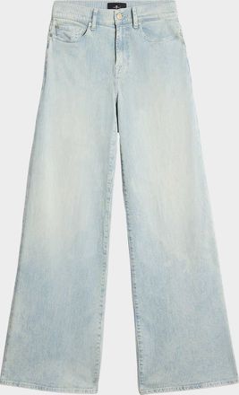 7 For All Mankind Lotta Pinstripe Wide-Leg Jeans